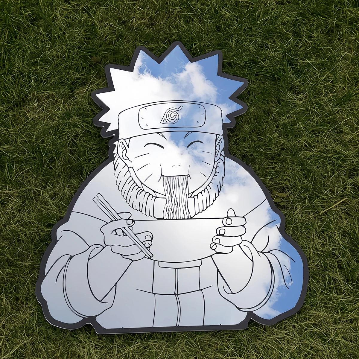 Naruto Anime Mirror: Frameless Manga Silhouette, Gamer Room Decor - LiquidMirror