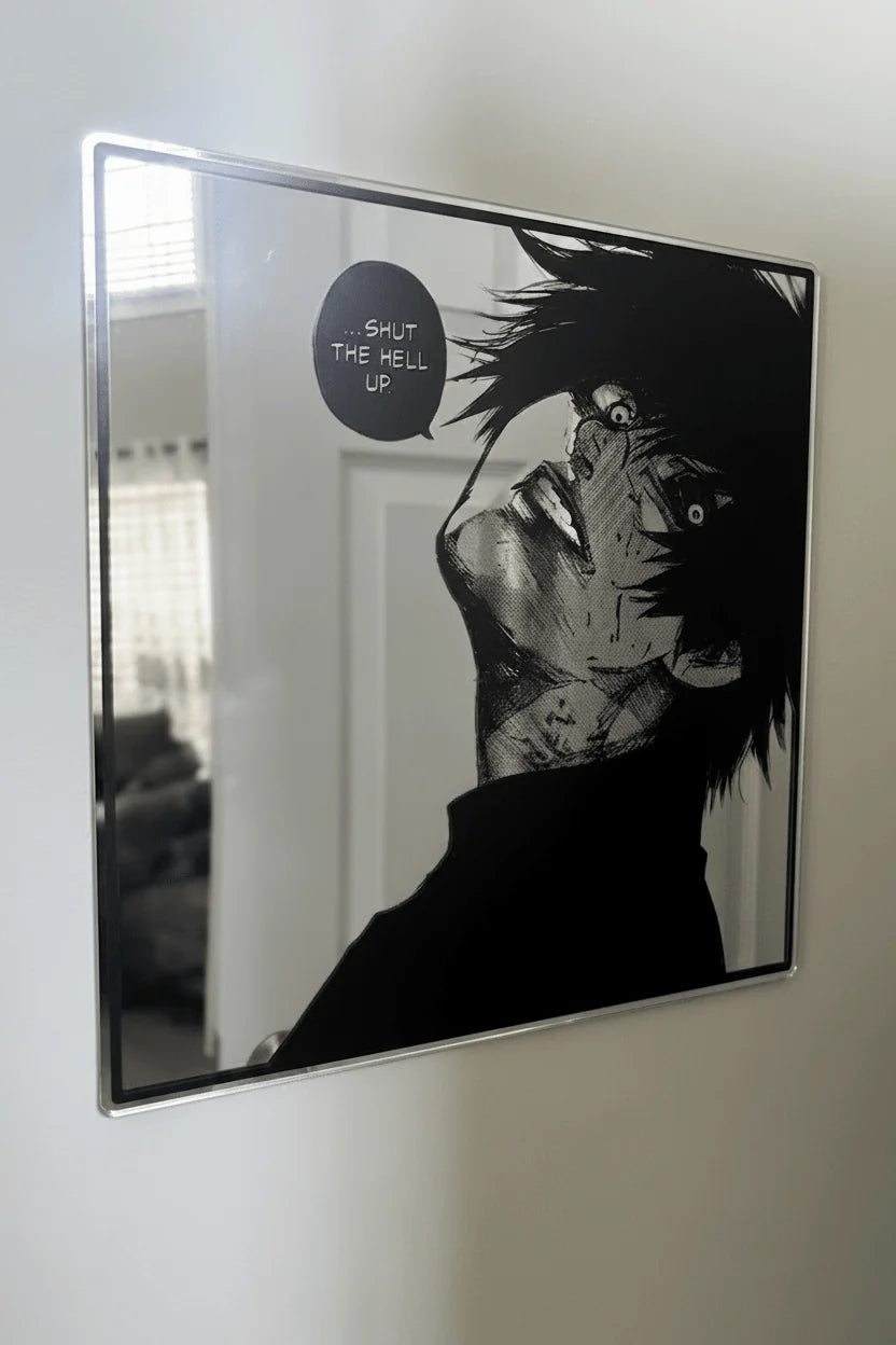 Ken Kaneki "Shut the Hell Up" Square Wall Mirror | Tokyo Ghoul Anime Decor LiquidMirror