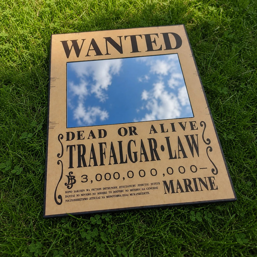 Trafalgar Law Wanted Poster Wall Mirror | One Piece Anime Decor LiquidMirror