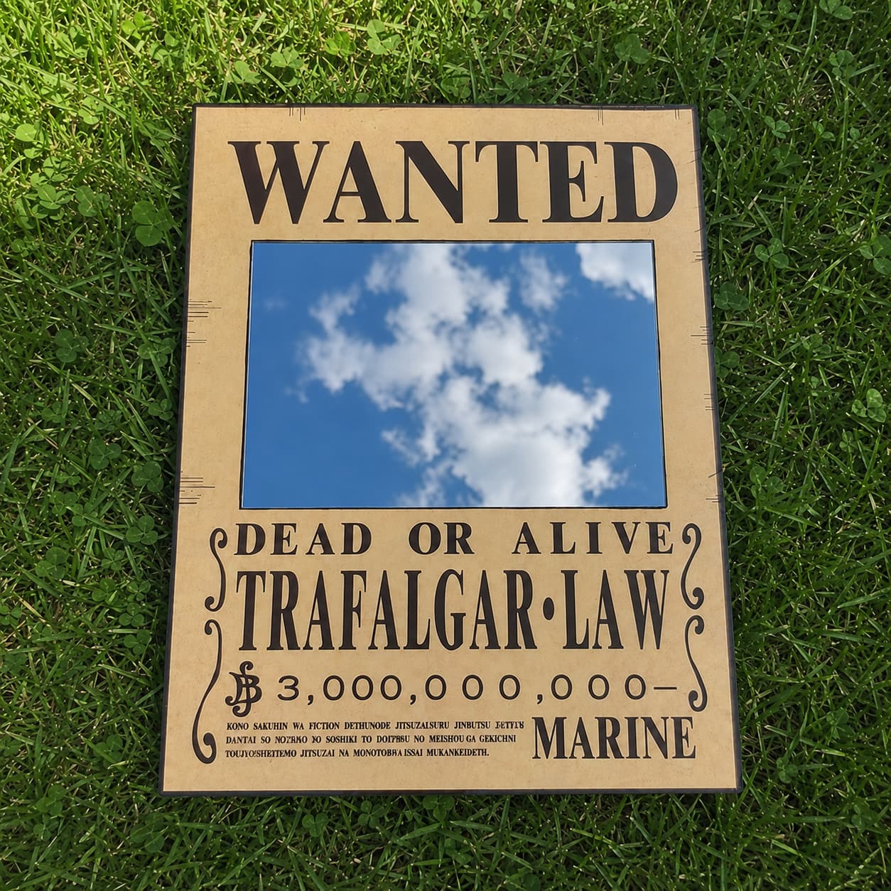 Trafalgar Law Wanted Poster Wall Mirror | One Piece Anime Decor LiquidMirror
