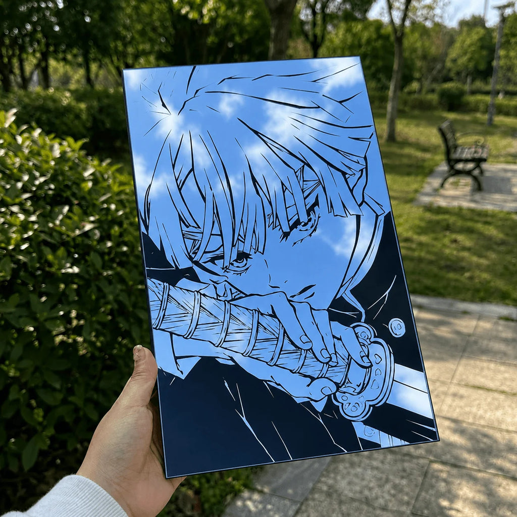 Zenitsu Agatsuma Sword Drawing Wall Mirror | Demon Slayer Anime Decor LiquidMirror