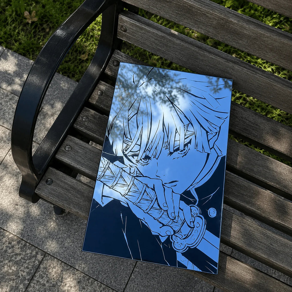 Zenitsu Agatsuma Sword Drawing Wall Mirror | Demon Slayer Anime Decor LiquidMirror
